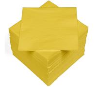 HEKU 30241-10 : Lot de 100 serviettes en papier monochromes triple épaisseur, 33 x 33 cm, jaune