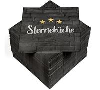 HEKU 30243-245 : Lot de 100 serviettes en papier triple épaisseur, inscription « Sterneküche 2 », autres
