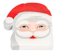 HEKU Airlaid Lot de 12 serviettes de Noël jetables de qualité supérieure - Aspect tissu - Design Père Noël - Rondes et particulièrement absorbantes - Idéales pour les occasions festives