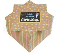 HEKU Lot de 100 serviettes, 3 couches, 33 x 33 cm, mon premier jour d'école, absorbantes et emballées de manière pratique, large choix, idéales pour les occasions spéciales