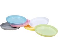 HEKU Lot de 6 assiettes réutilisables en pastel - Diamètre : 18,5 cm - En polypropylène - Légères et robustes - Passe au lave-vaisselle et au micro-ondes - Multicolore