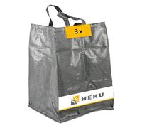 HEKU Sac pour déchets de jardin 3 pièces, 120 litres - Sac à feuilles, sac de jardin, sac pour déchets verts réutilisable - Sac de jardin robuste, pour déchets de jardin