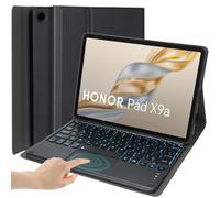 HEKUEUN Coque Clavier pour Honor Pad X9a / Pad X9 Pro 11,5 Pouces 2025, Rétroéclairage 7 Couleurs Pavé Tactile Intelligent, AZERTY Français Clavier Bluetooth, Étui Ultra-Fin avec Souris,Noir