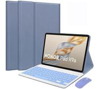 HEKUEUN Coque Clavier pour Honor Pad X9a / Pad X9 Pro 11,5 Pouces 2025 Tablette, AZERTY Français Clavier Bluetooth sans Fil Magnétique Détachable, Coque Ultra-Fine avec Souris,Violet