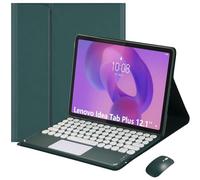 HEKUEUN Coque Clavier pour Lenovo Idea Tab Plus 12,1 Pouces/Tab K12 2025 Modèle (TB361ZU/TB361FU), AZERTY Français Clavier Détachable avec Pavé Tactile Intelligent Et Souris,Vert