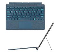 HEKUEUN Type Cover pour Microsoft Surface Pro 11 / Pro 10 / Pro 9 / Pro 8 / Pro X, Clavier Tactile Rétroéclairé 7 Couleurs, Clavier Portable Ultra-Mince Détachable (avec Porte-Stylo),Bleu