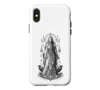 Hel Norse Underworld Goddess Raven Rune Mythologie Artwork Coque pour iPhone X/XS