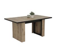 Hela Tische, Anni Table De Salle À Manger, Décor Chêne Viking, Extensible avec 3 Plateaux, Piètement en Métal, Dimensions : 160 à 320 x 90 cm