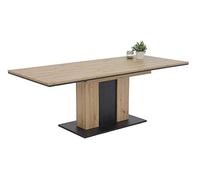 Hela Tische, Atlanta Table à Manger, Table Colonne, matériau dérivé du Bois avec revêtement en mélamine, décor chêne Artisan, Extensible 160-210 x 90 x 75 cm