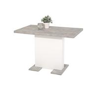 Hela Tische, Britt Table À Manger Avec Piètement En Colonne, Matériau Dérivé Du Bois Avec Revêtement En Mélamine, Décor Aspect Béton, Extensible, 110-150 x 69 x 76 cm