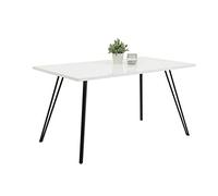 Hela Tische, Jennifer 116208 Table de Salle à Manger, Cuisine, Couleur Blanc Brillant/Noir 140 x 80 cm