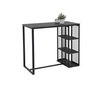 Hela Tische, Klara Table de Bar ou de bistrot avec étagère en métal, décor chêne Gris foncé, 120 x 60 x 103 cm