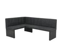 Hela Tische, Melanie Banc d'angle avec revêtement en Microfibre d'aspect rétro, Segment Long montable à Gauche, 140x 200 x 90 cm