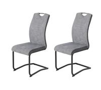 Hela Tische Riga S VT Velvet Lot de 2 chaises latérales Gris Clair