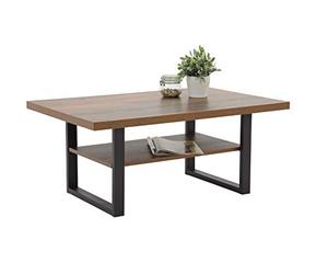 Hela Tische, Table Basse de Salon Anton, en matériau dérivé du Bois avec revêtement en mélamine, Aspect Bois Vieilli, Structure en métal, 105 x 69 x 45 cm