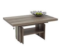 Hela Tische, Table Basse Jerome, matériau dérivé du Bois avec revêtement mélaminé, chêne Sauvage, Extensible de 110 à 177 cm, Hauteur réglable avec élévateur de 53 à 69 cm
