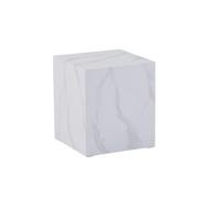 Hela Tische, Table Basse, Table d'appoint, Cube, matériau dérivé du Bois, décor marbre Blanc, 40 x 40 x 46 cm