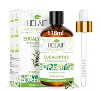 HELAIF Huile Essentielle d’Eucalyptus 100% Pure et Naturelle 118ml - Eucalyptus Globulus pour Diffuseur, Aromathérapie, Sauna et DIY