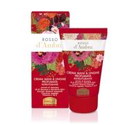 Helan, Amber Red - Crème mains et ongles parfumée et restructurante pour peaux sèches et gercées, crème hydratante à la vitamine C et vitamine E antioxydantes et huile d'amande douce réparatrice,50 ml