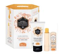 Helan, gamme Dolcezza - Coffret cadeau femme avec baume à lèvres et crème mains et ongles - Coffret beauté au beurre de cacao et baume à lèvres à l'huile d'amande douce et au beurre de karité