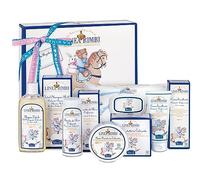 Helan, Linea Kids - Dolce Weluto Set de bain pour bébé avec shampooing moussant pour enfants, 250 ml, amidon de riz baigné 75 g, lingettes bébé 60 pièces, crème changement de couche 100 g, crème 100