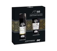 Helan M Oud Kit Barbe avec Mousse 50 ml + Baume 20 ml - Kit de rasage avec après-rasage sans alcool, hydratant et délicat contre les irritations - Idées cadeaux pour homme - Fabriqué en Italie
