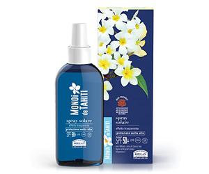 Helan, Monoï de Tahiti - Crème Solaire 50+ Spray Corps Transparent avec Huile de Coco, Beurre de Karité et Vitamine E, Protection Solaire 50+ SPF Très Haute sans Graisse ni Tache Made in Italy, 150 ml