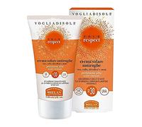 Helan Vogliadisole Respect, Crème Solaire 30 SPF et Anti-rides 50 ml, Protège des coups de soleil et du vieillissement cutané, Water Resistant (Vitamine E, Grenade, Pastèque et Huile de Framboise)
