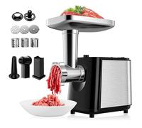 Helangel 3 en 1 Hachoir a viande electrique, Hachoir Viandeavec 3 lames à légumes et 3 plaques de broyage, machine à saucisses pour usage domestique et commercial