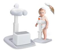 Helangel Baignoire bébé avec support de douche Support anti-pincement, tour de douche réglable pour aider bébé à se tenir debout, idéal comme Support de douche pour bébé et cadeau prénatal