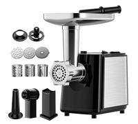 Helangel Hachoir à viande électrique, 2000W Professionnel pour saucisses et kubbe avec 3 plaques, 3 coupe-saucisses, poussoir à saucisses, hachoir électrique pour la cuisine à domicile