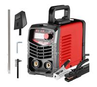Helangel Poste a Souder ARC 220V 225A, machine à souder électrique portable IGBT avec écran digital LCD pour les soudeurs et la maintenance de divers équipements (Rouge)