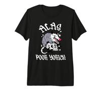 Hélas, Poor Yorick Possum & Skull Citation William Shakespeare T-Shirt Haut de Gamme
