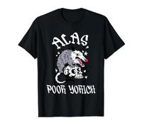 Hélas, Poor Yorick Possum & Skull William Shakespeare Hamlet T-Shirt Graphique avec Valeur, Homme, Noir, S