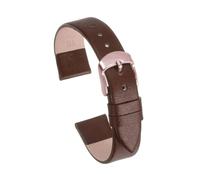HELBAY Bracelet de montre en cuir pour homme, 12/14/16/18/20/22 mm, blanc/noir, accessoires de remplacement pour bracelet.,Or rose brun,20 mm
