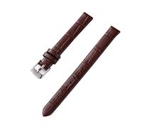 HELBAY Bracelet de montre en cuir pour homme, 8/10/12/14/16/18/20 mm, bracelets de rechange disponibles,Brun-Argent,16 mm