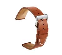HELBAY Bracelet de montre homme en cuir fait main, 16/18/20/22/24 mm, style jonc souple vintage,Brun clair,20 mm