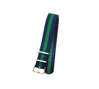 HELBAY Bracelet de montre homme en nylon, 18 mm/20 mm/22 mm, bracelet tressé en toile d'une seule pièce,Bleu Vert Bleu,20 mm