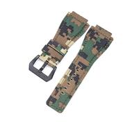 HELBAY Bracelet de montre homme en nylon souple camouflage, 34 x 24 mm, extrémités convexes, boucle ardillon en acier,Boucle Cam Black,24 mm