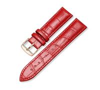 HELBAY Bracelets de montre en cuir pour hommes, 12 mm, 14 mm, 16 mm, 18 mm, 19 mm, 20 mm, 21 mm, 22 mm, bracelets de rechange,Or rose rouge,17 mm