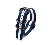 HELBAY Bracelets de montre en nylon pour hommes, 18 mm, 20 mm, 22 mm, 24 mm, accessoires pour bracelets de montre,2 bleus, 1 blanc,22 mm