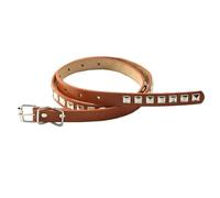 HELBAY Ceinture punk gothique pour femmes et hommes - Ceinture fine en cuir PU riveté avec boucle en métal pour jeans et robes,Brun,105x1,8cm