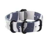 HELBAY Men's Camouflage Nylon Watch Strap 18mm 20mm 22mm 24mm, with Stainless Steel Silver and Black Buckles,Boucle Camo2 noire,18 mm