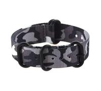 HELBAY Men's Camouflage Nylon Watch Strap 18mm 20mm 22mm 24mm, with Stainless Steel Silver and Black Buckles,Boucle Camo4 noire,24 mm