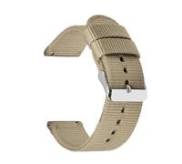 HELBAY Men's Nylon Canvas Watch Straps, 18mm, 20mm, 22mm, 24mm, Watch Replacement Parts,Beige,20 mm