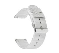 HELBAY Men's Nylon Canvas Watch Straps, 18mm, 20mm, 22mm, 24mm, Watch Replacement Parts,Blanc,22 mm