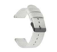 HELBAY Men's Nylon Canvas Watch Straps, 18mm, 20mm, 22mm, 24mm, Watch Replacement Parts,Blanc Noir,20 mm