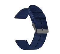 HELBAY Men's Nylon Canvas Watch Straps, 18mm, 20mm, 22mm, 24mm, Watch Replacement Parts,Bleu profond Noir,20 mm