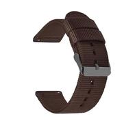 HELBAY Men's Nylon Canvas Watch Straps, 18mm, 20mm, 22mm, 24mm, Watch Replacement Parts,Brun Noir,18 mm