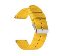 HELBAY Men's Nylon Canvas Watch Straps, 18mm, 20mm, 22mm, 24mm, Watch Replacement Parts,Jaune,18 mm